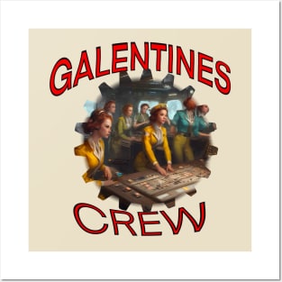 Galentines crew on the bridge of a ship Posters and Art